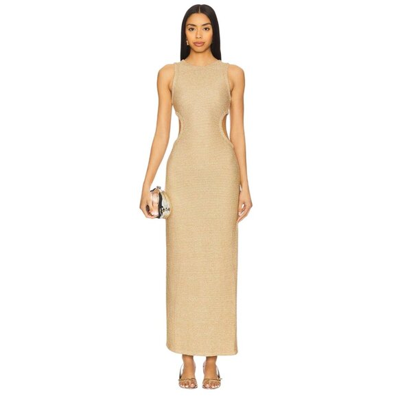 DEVON WINDSOR Maxine Dress in Marigold X-Small New Womens Knit Cut out Maxi Gown - Picture 5 of 16